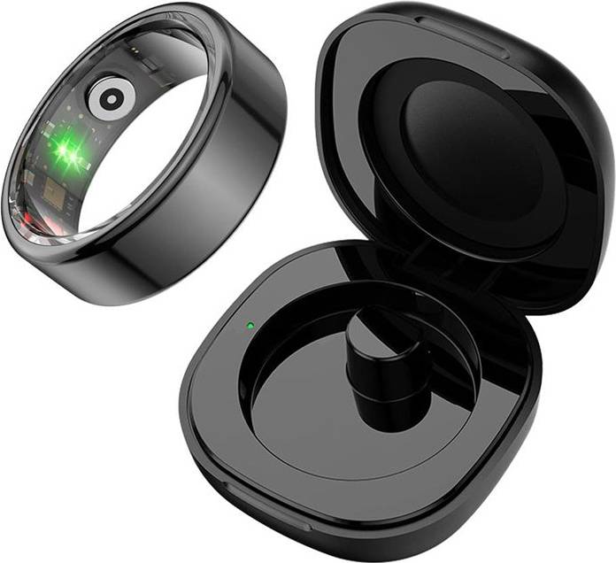 Colmi R02 Smart Ring mit Ladeetui - Schwarz