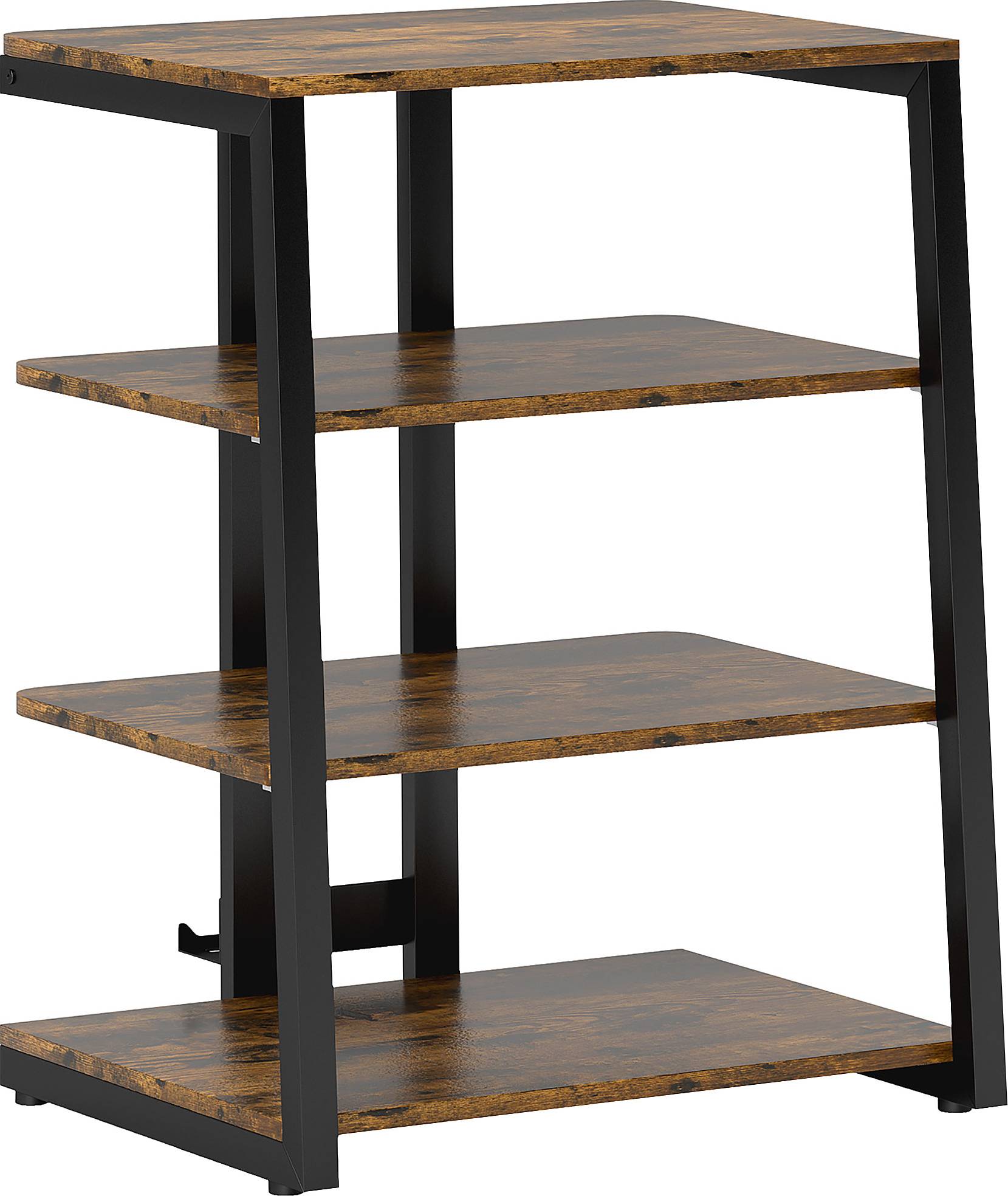 Homcom HiFi Stand Four Storage Shelves Rustic Brown Hyllsystem