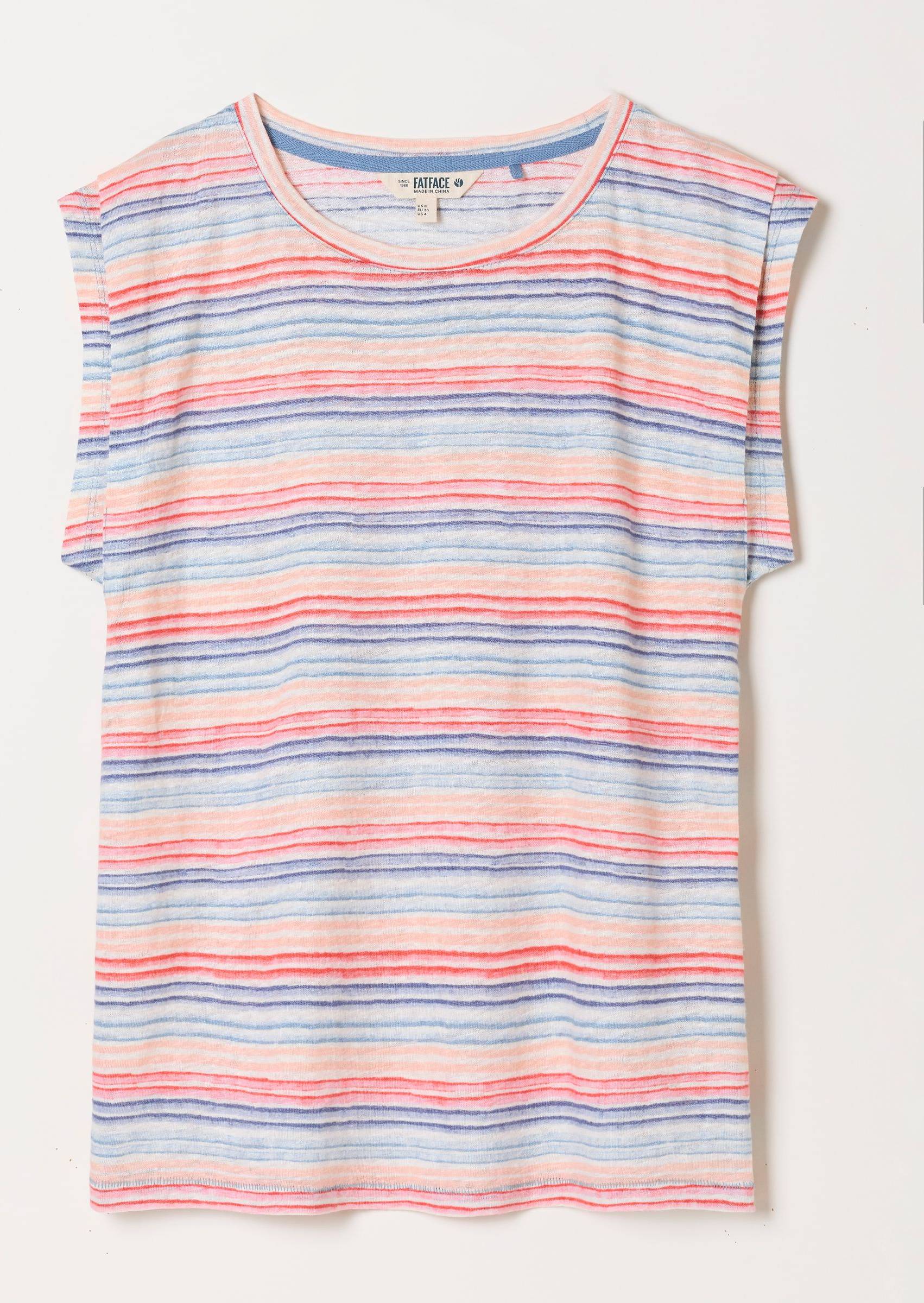 Pure Linen Striped Top - Multi