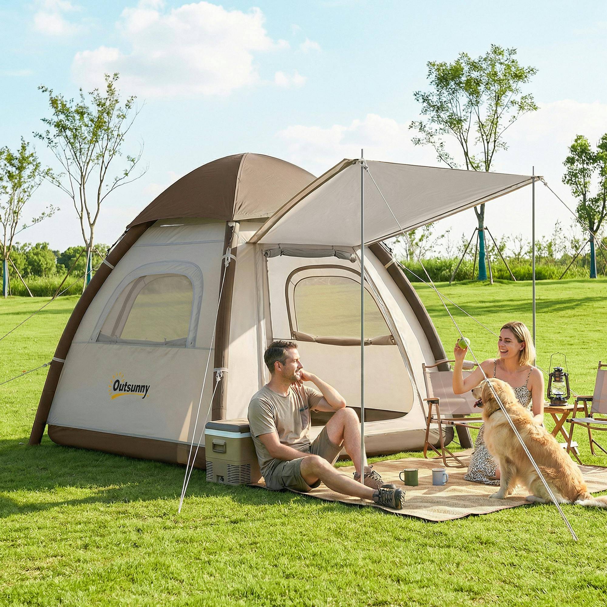 Inflatable tents OutSunny 3 Man Inflatable Camping Tent