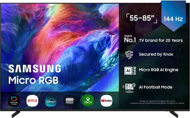 85 tommer tv Samsung 85 R87H Micro RGB 4K Smart TV