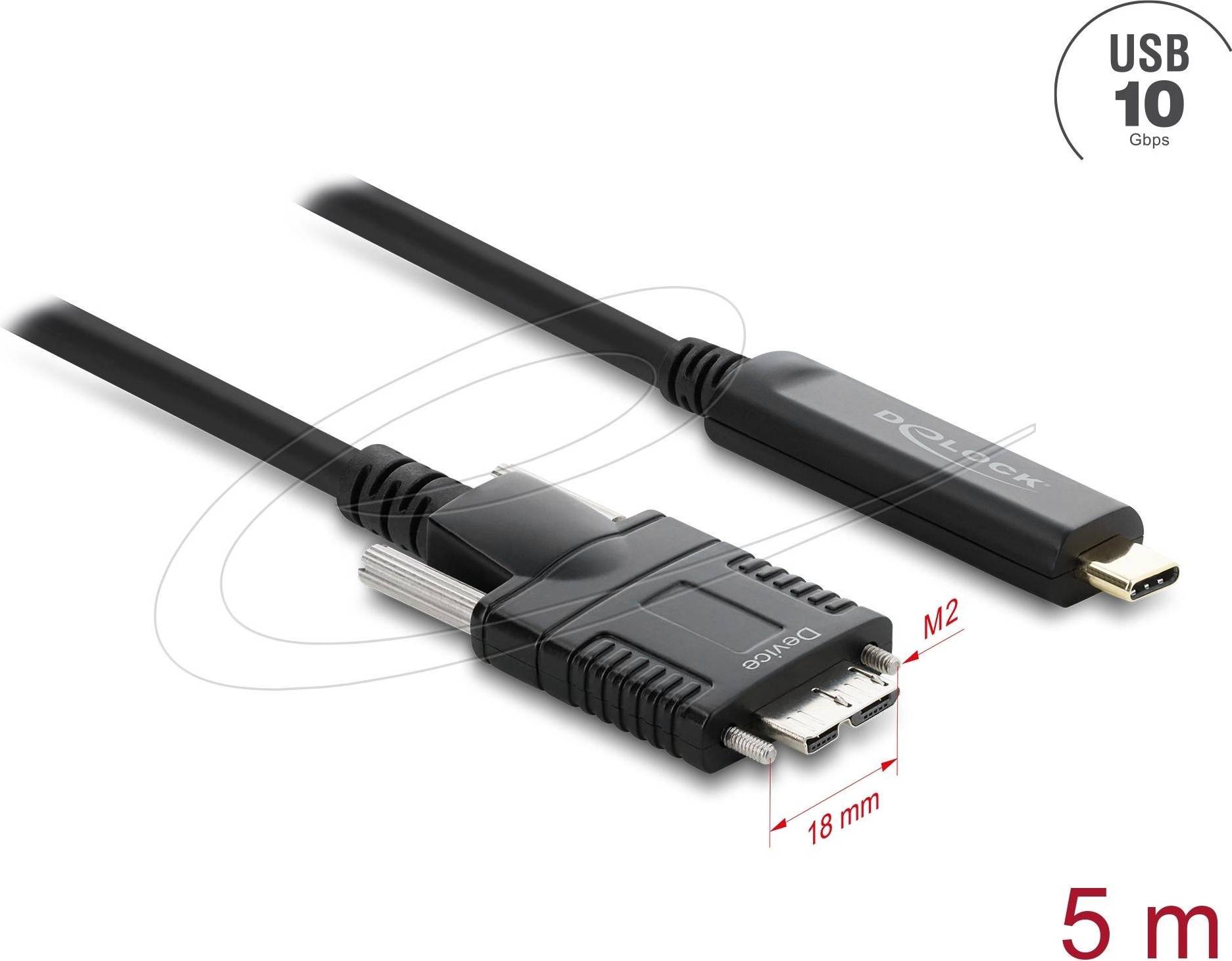 DeLock USB 2.0 USB Type-C Kabel Sort