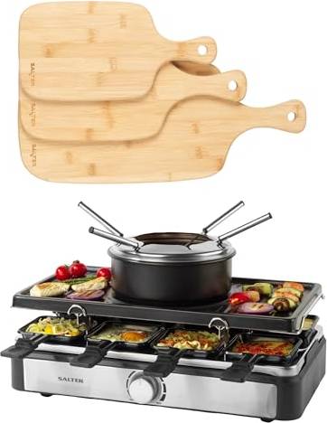 Salter Electric 2 In 1 Raclette Grill Fondue Set