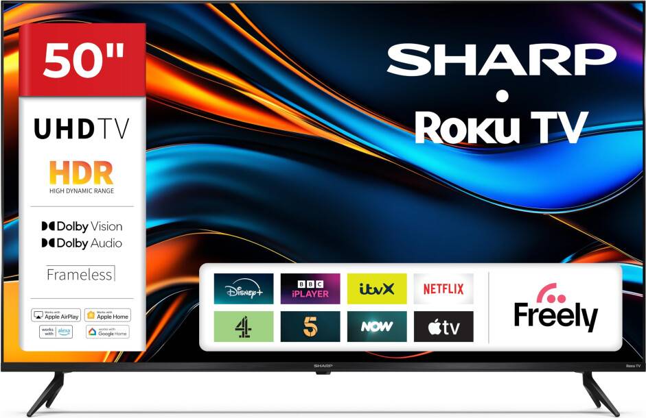 Roku 4k Sharp 50-Inch 4K Ultra HD Frameless LED Roku Smart TV