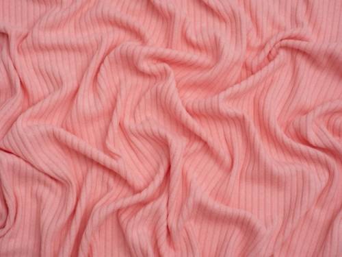 Minerva Core Range Brushed Texture Rib Stretch Knit Fabric Metervara Rosa