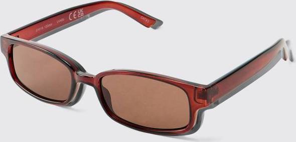 boohooMAN Rectangular Sunglasses - Red