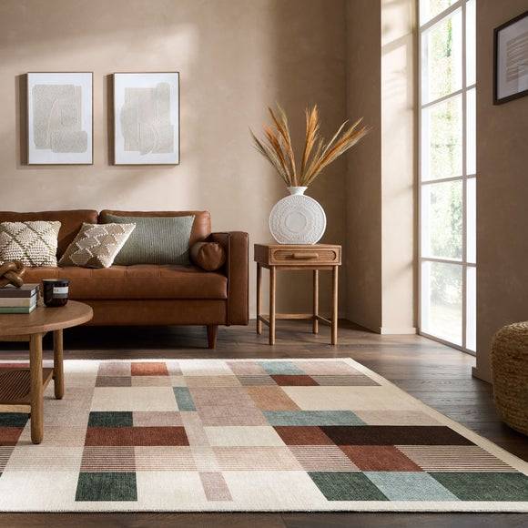 Dunelm Regalis Geometric Washable Rug