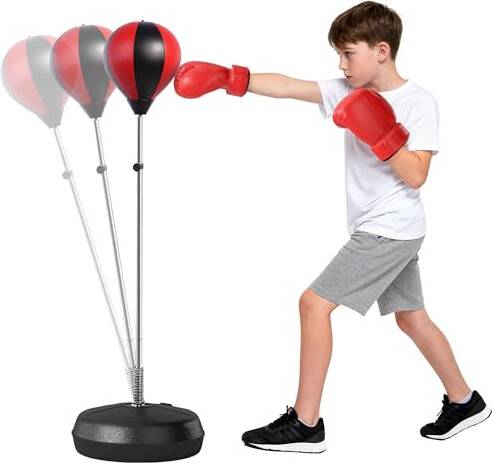 Punching bag stand Homcom Punching Bag with Stand Adjustable Speed Set