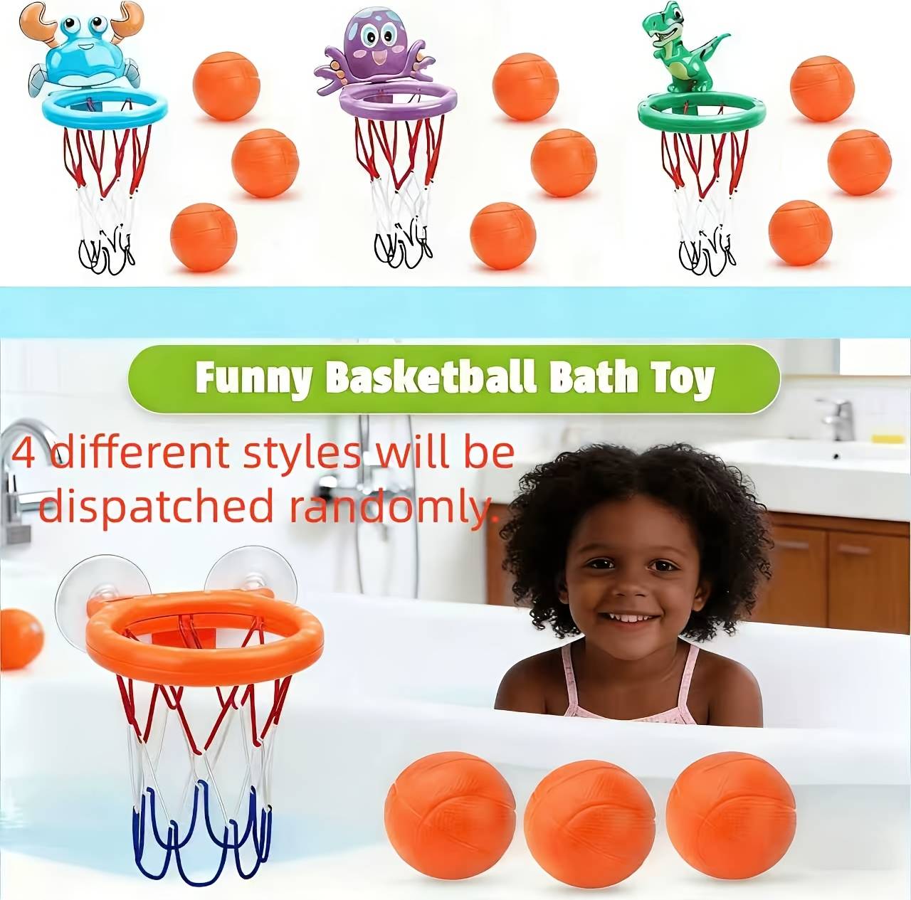 Temu 4pcs Random Style Cartoon Basketball Set