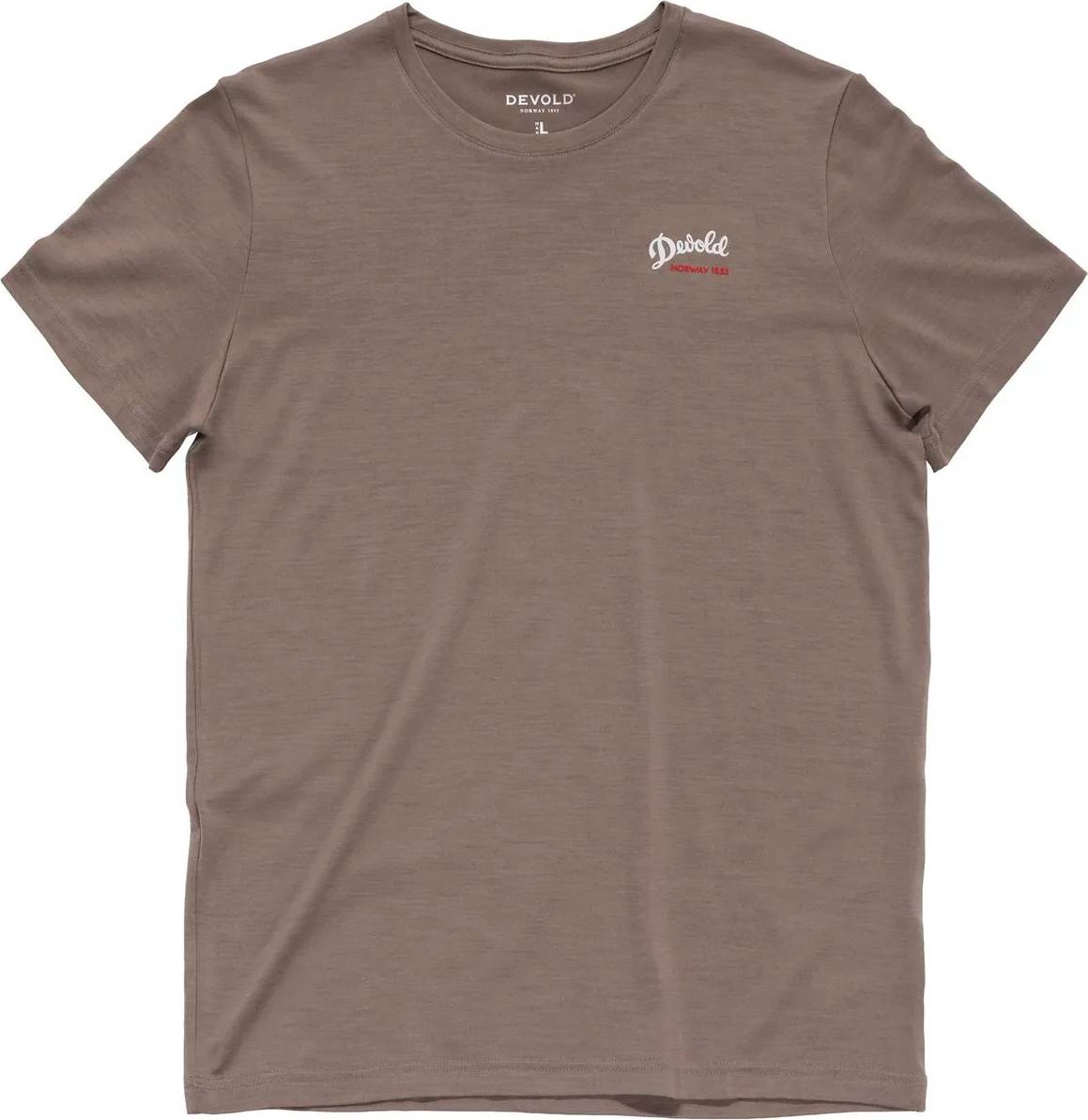 Devold Classic Script Tee Merinotröja - Brun
