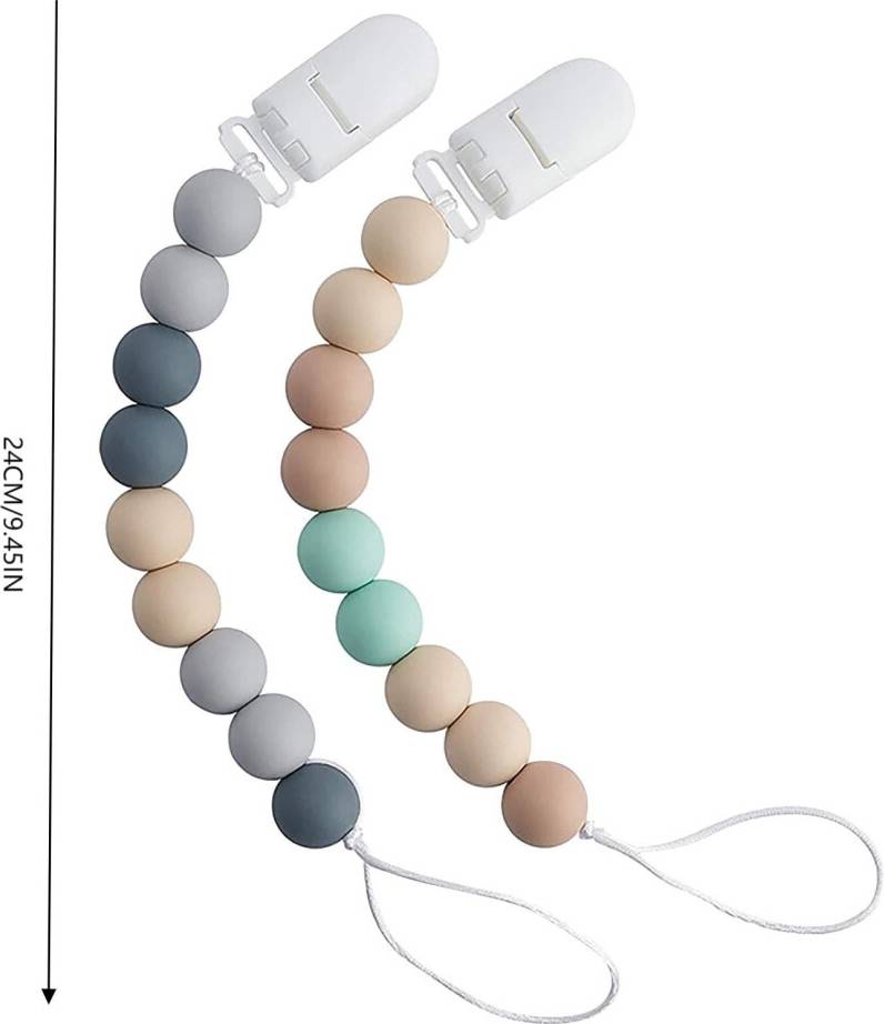 Silicone Pacifier Clips Rust-Free Teething Relief