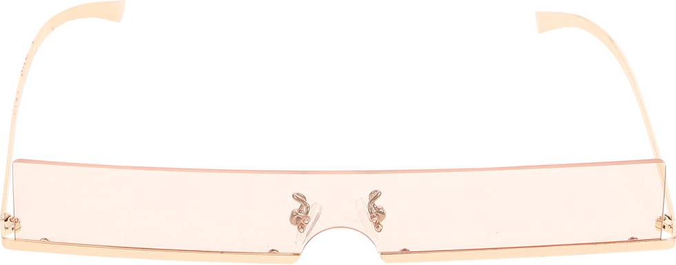 Vaguelly Pink Rectangular Rimless Sunglasses Uv400