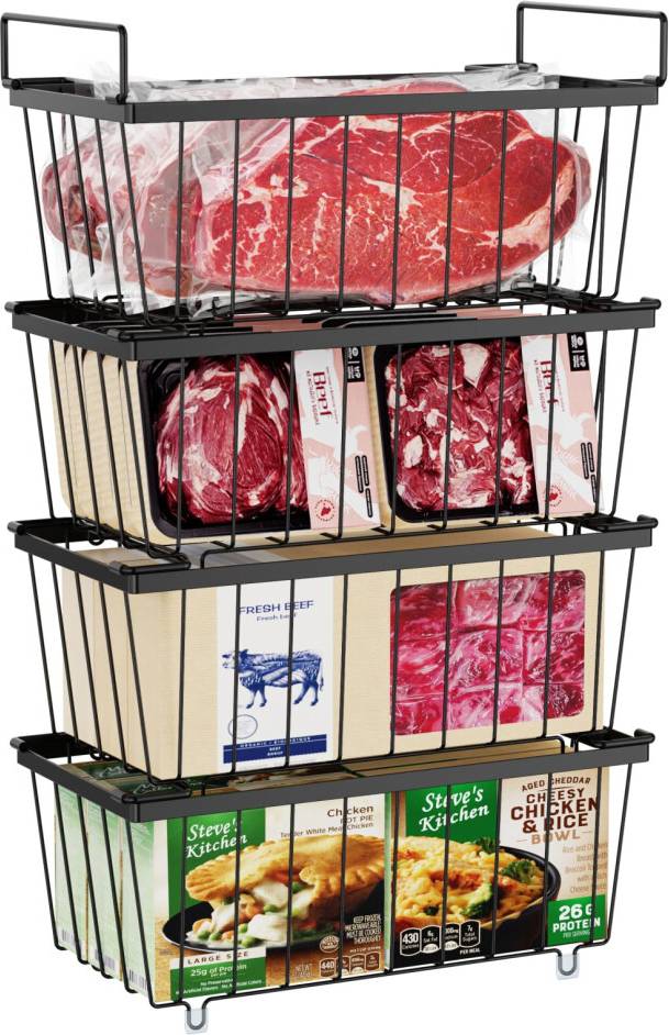 Chest Freezer Baskets 4 Pack Stackable Wire