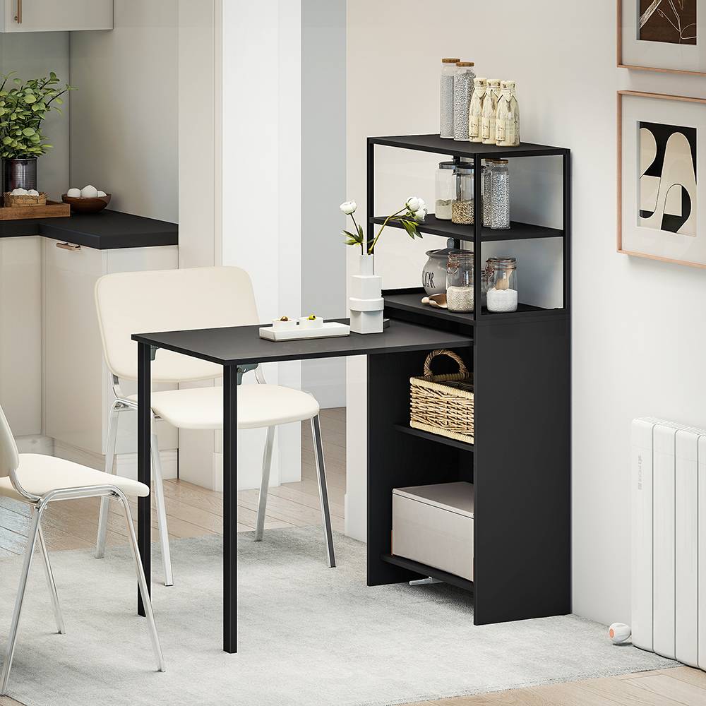 Homcom Foldable Computer Black Writing Desk