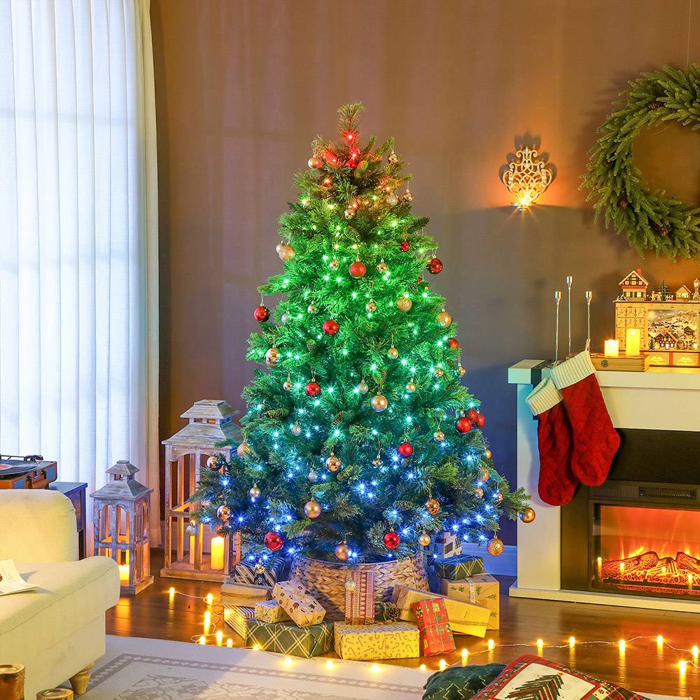 Homcom 180cm Colourful DIY LEDs Remote Christmas Tree