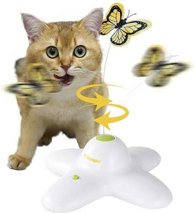 All For Paws Cat Butterfly Toy Interactive 360° Rotating