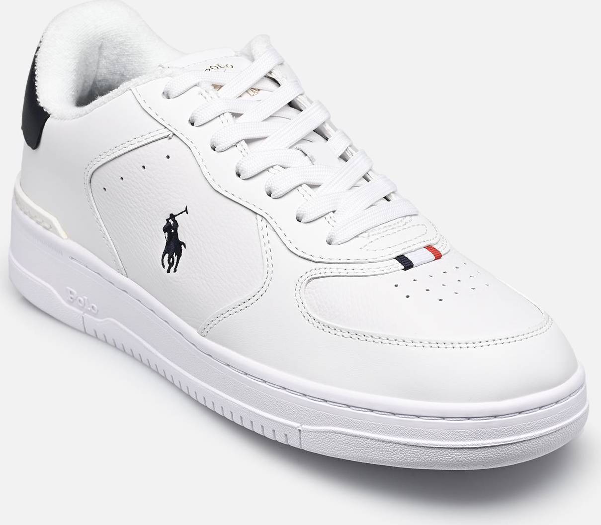Polo Ralph Lauren Master Court Leather Trainer Rib White/Red/Blue