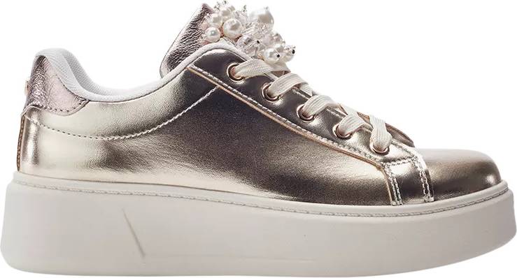 Moda In Pelle Bonnee Multi-Metallic Flatform Lace Up Trainers - Multi
