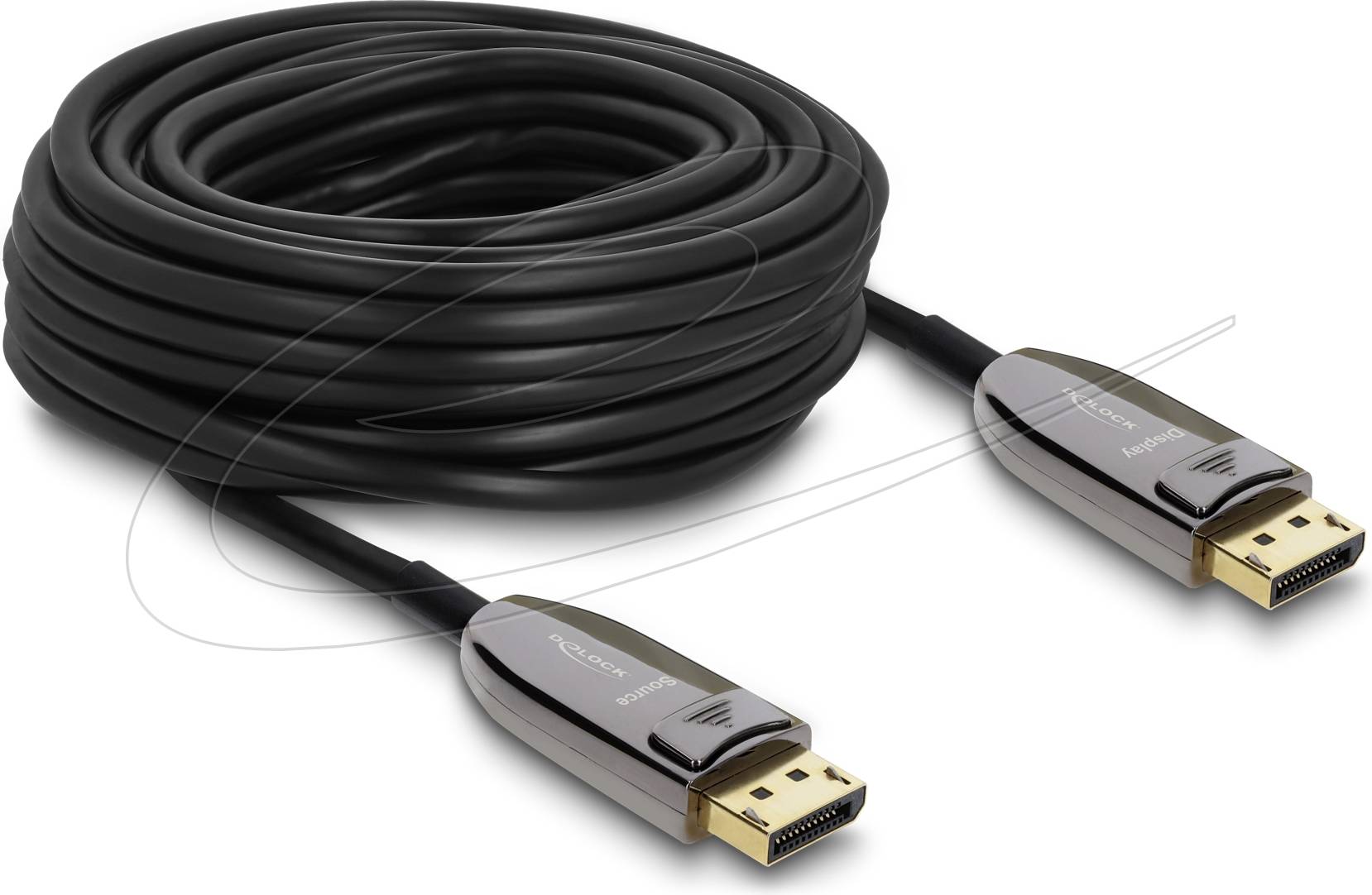DeLock Active Optical DisplayPort Kabel Sort 20m