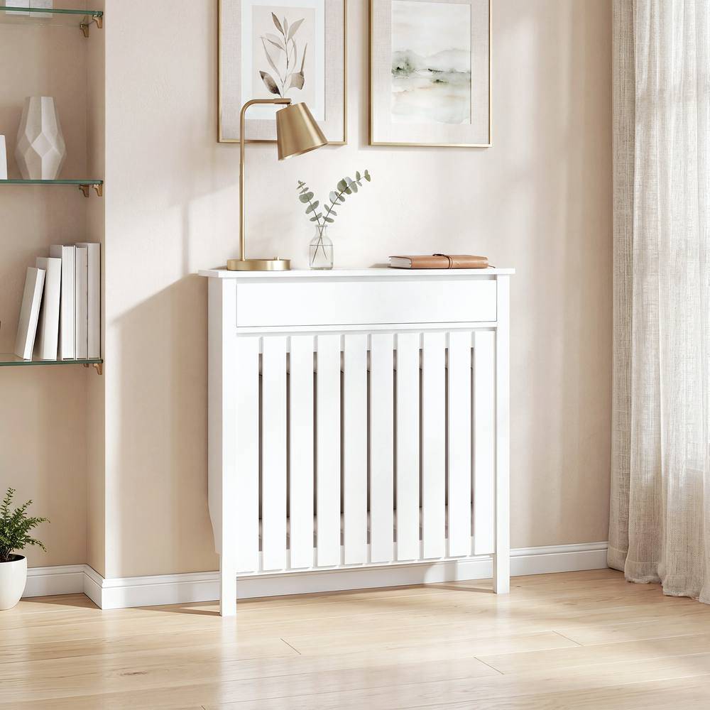 Homcom Radiator Cover With Drawer Vertical Slats Small