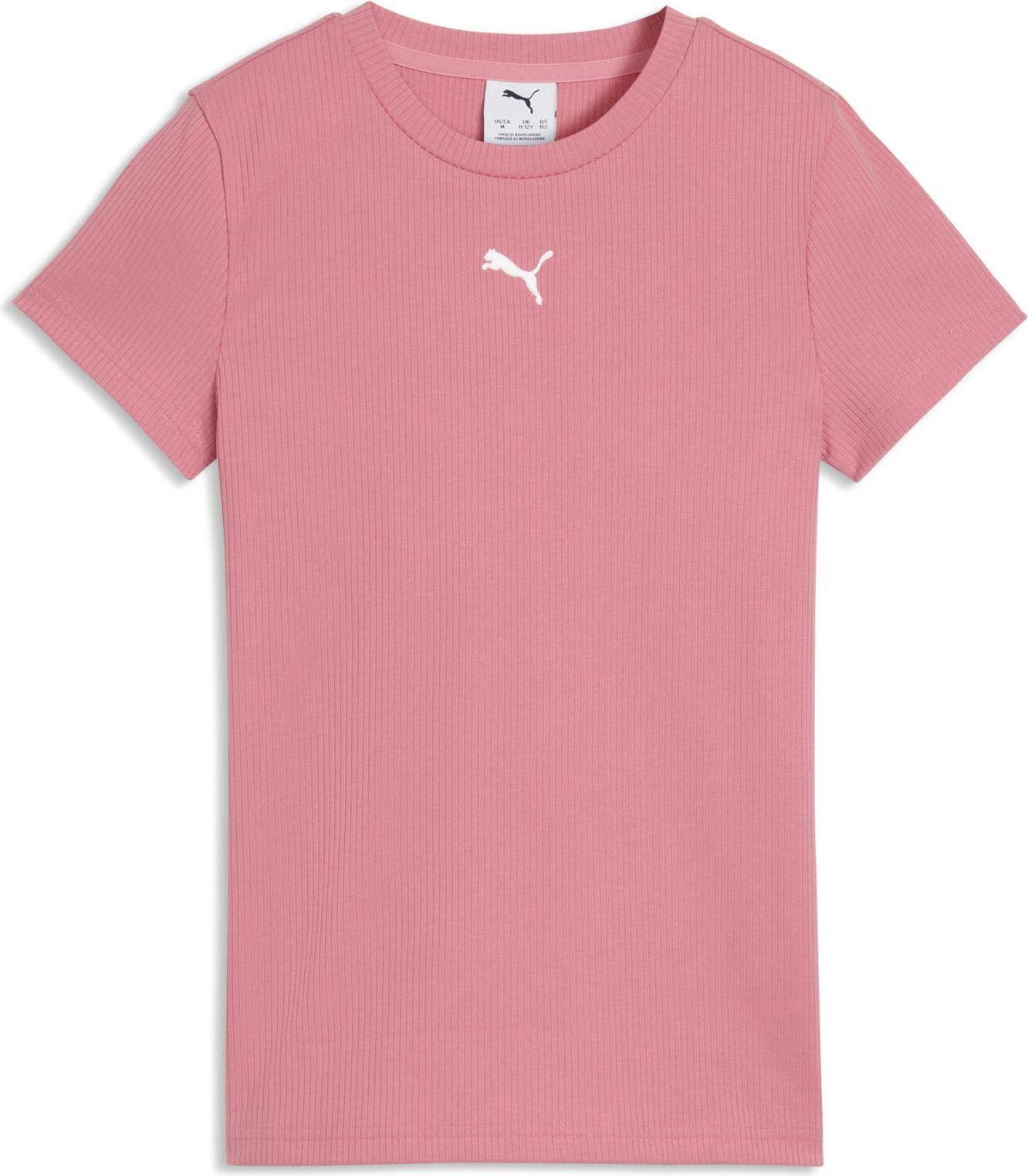 Puma Ess Elevated Rib Slim Tee - Pink