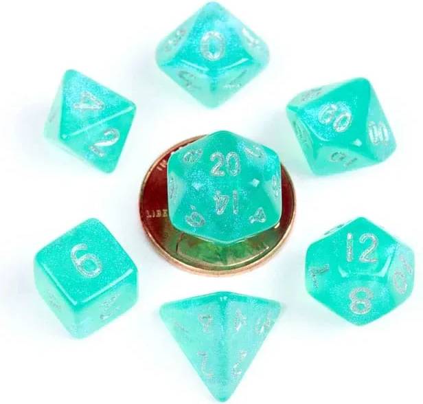FanRoll Mini Dice Set Stardust Turquoise