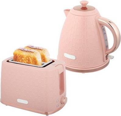 Homcom Kettle And Toaster Set 1.7l Light Pink