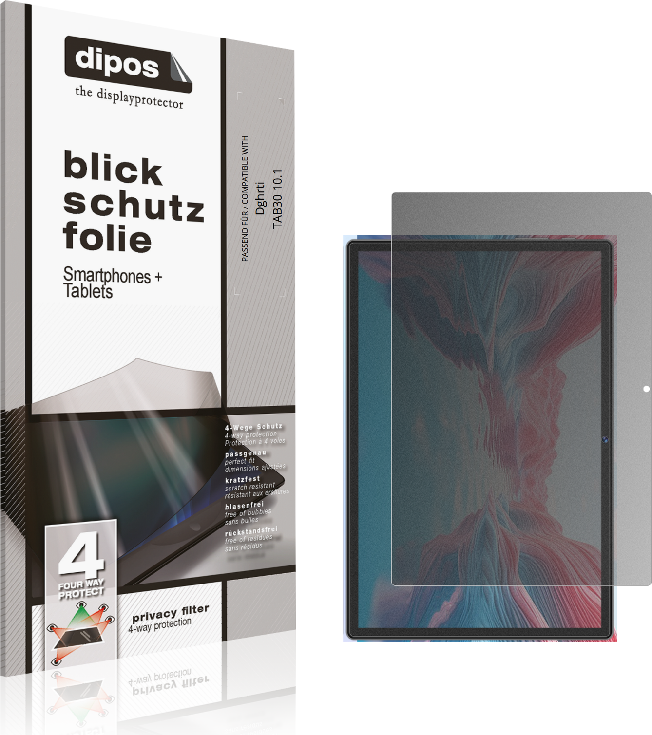 Dipos Screen Protector For Dghrti Tab30 10.1 Privacy Filter