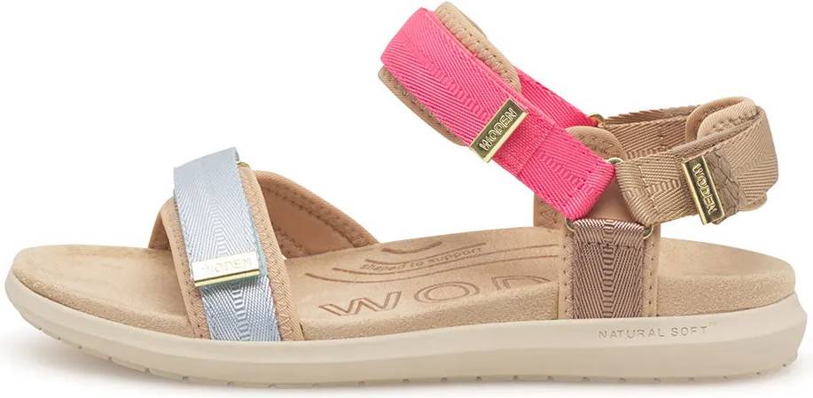 Woden Line Lite Platta Sandaler - Raspberry Multi