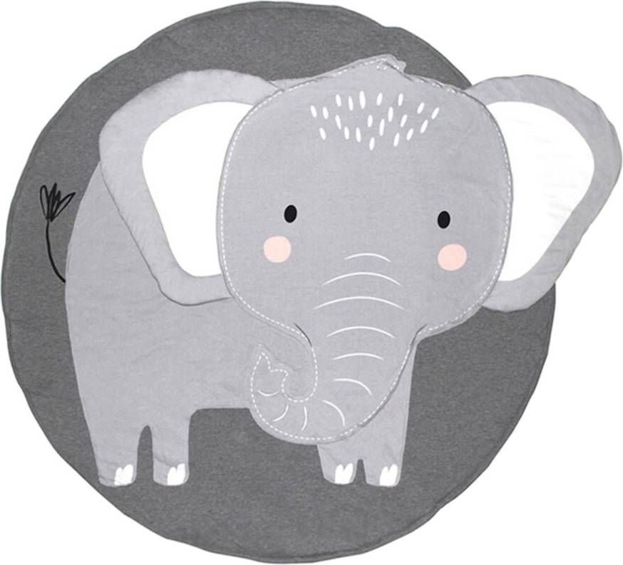 Kids Round Animals Rug Cotton Elephant