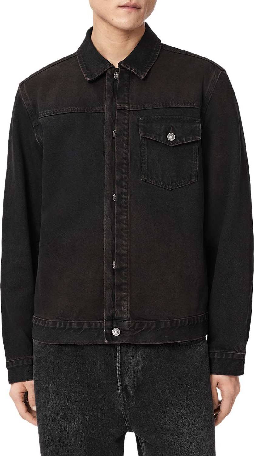 AllSaints Brown Roth Denim Jacket