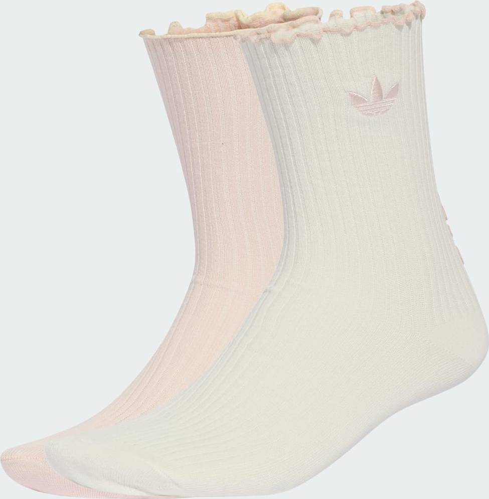 adidas Ruffle Crew Strumpor 2 Par - Off White/Wonder Quartz