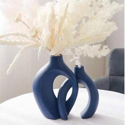 Shein Bohemian Style Geometric Pattern Matte Vase