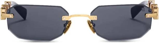Balmain Geometric Frame Rimless Solbriller Uld - Gul