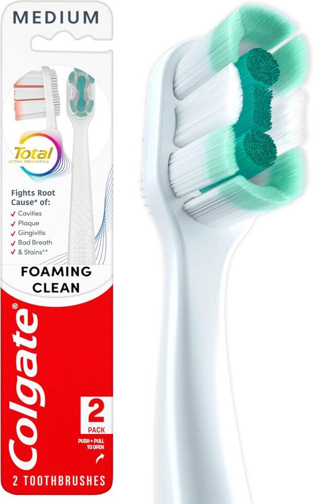Colgate total whitening Colgate Total Active Prevention Toothbrushes 2 Pack