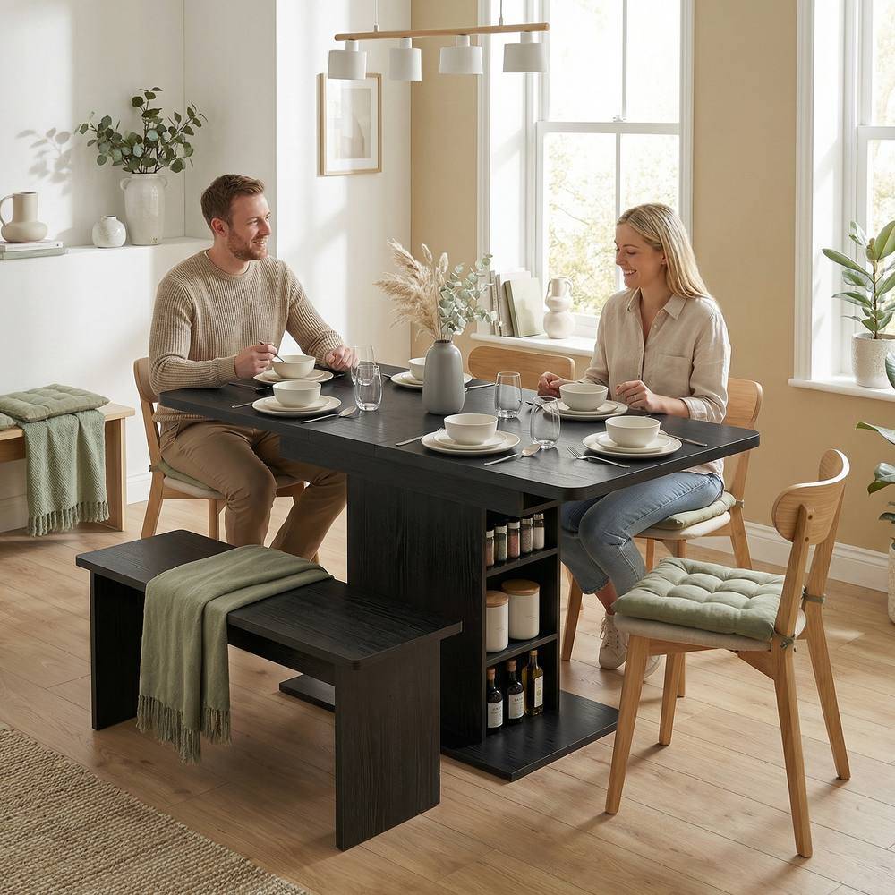 Homcom Extendable Black Dining Table