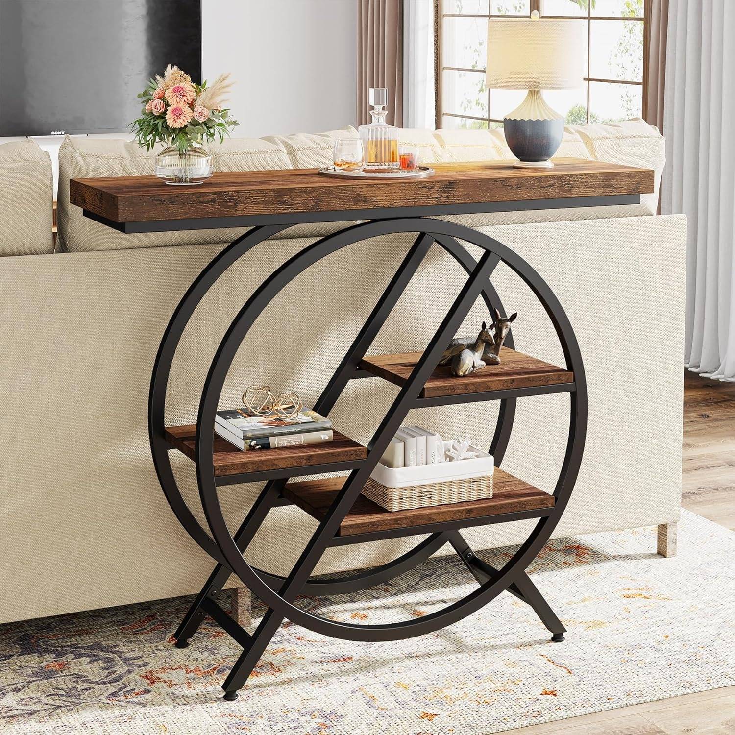 Temu 40-Inch 4-Tier Office Reception Console Table