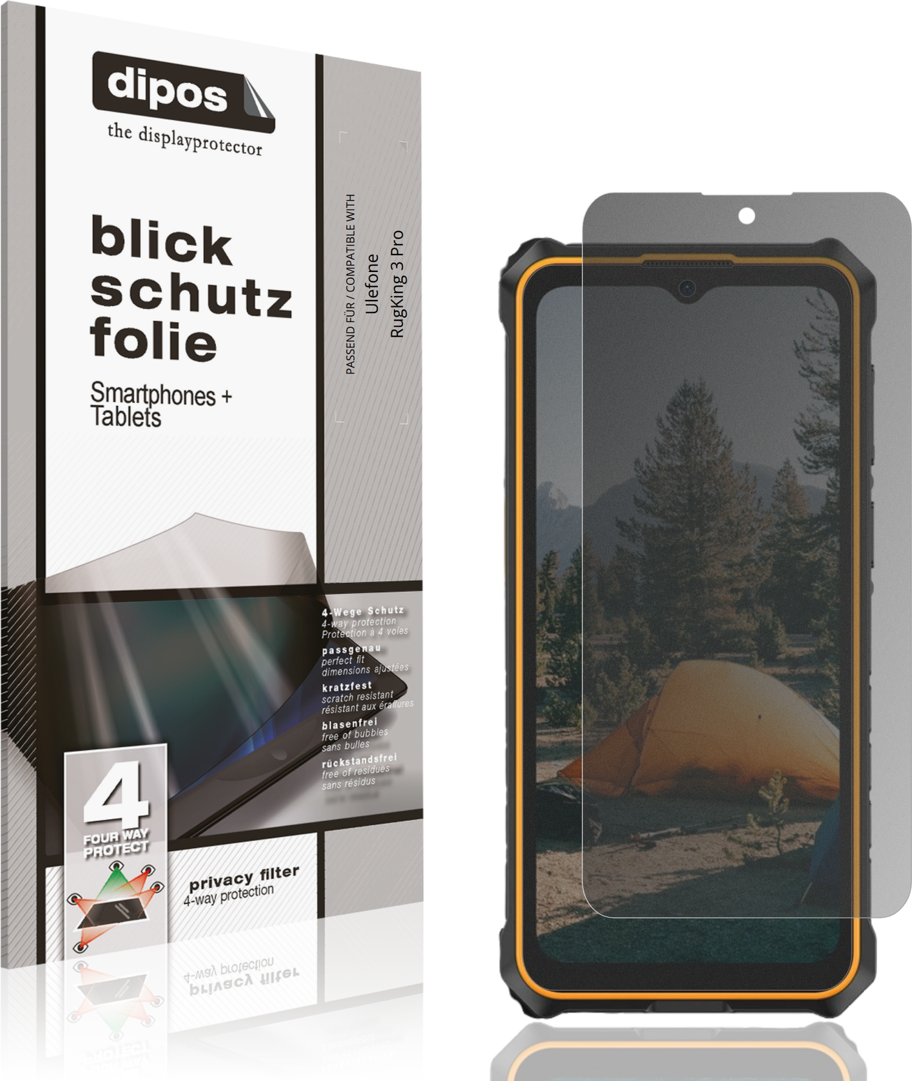 Dipos Ulefone Rugking 3 Pro 4-Way Screen Protector