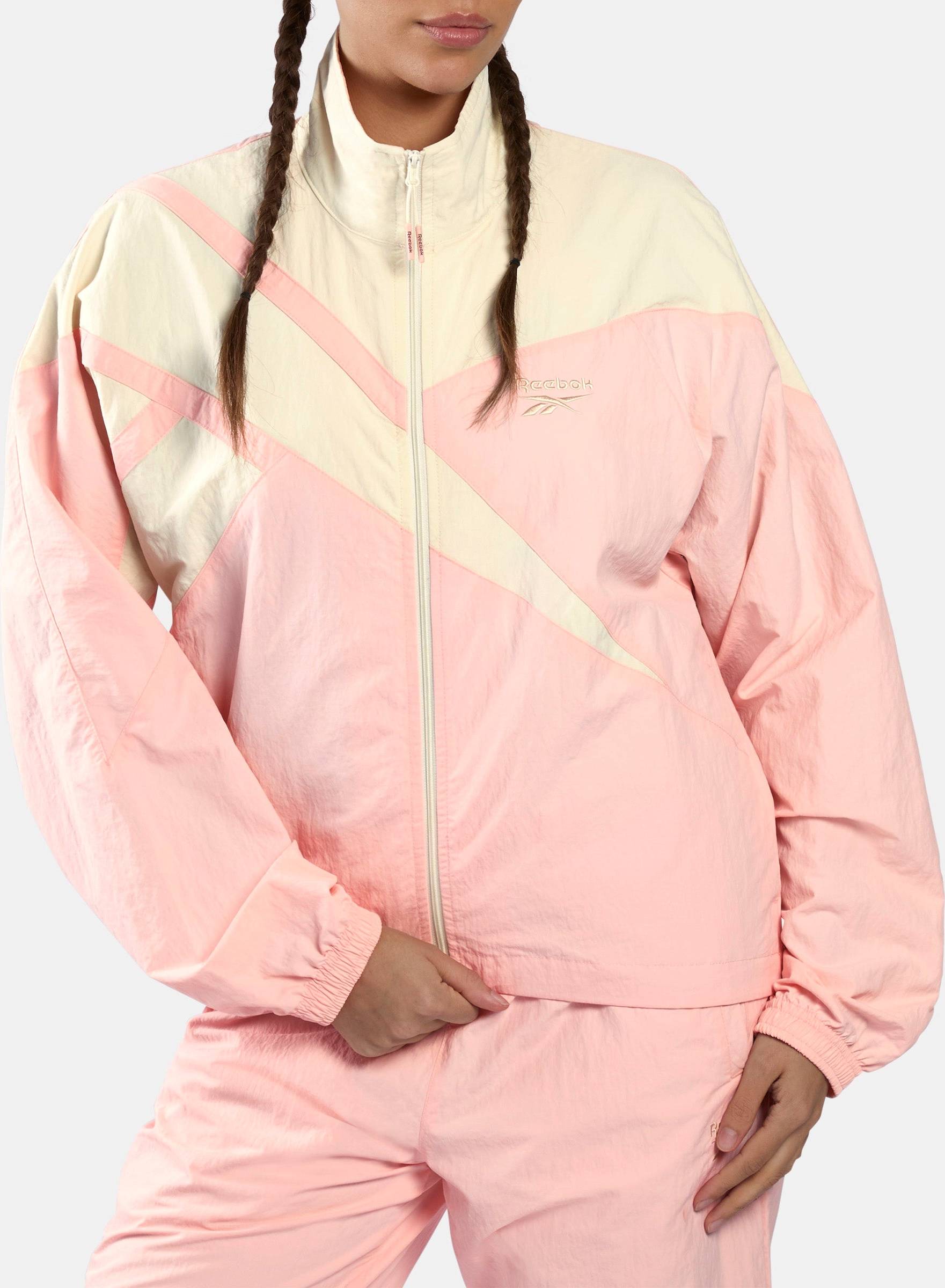 Reebok Övergångsjacka - Rosa/Vit
