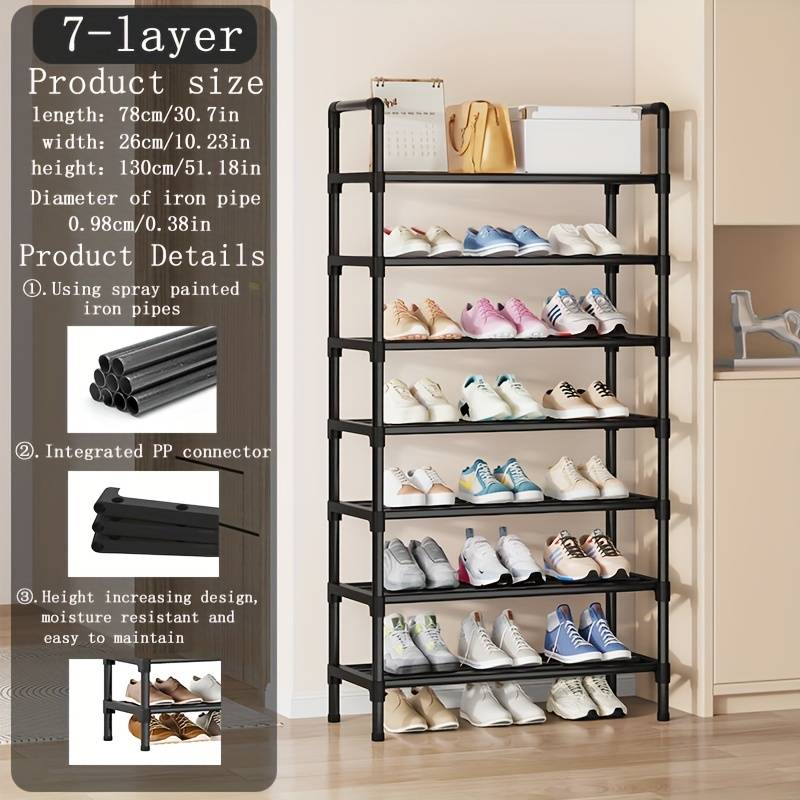 Temu 7-Tier Adjustable Shoe Rack