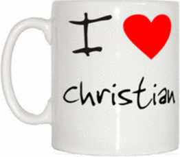 TeeTreeDesigns I Love Heart Christian Cup