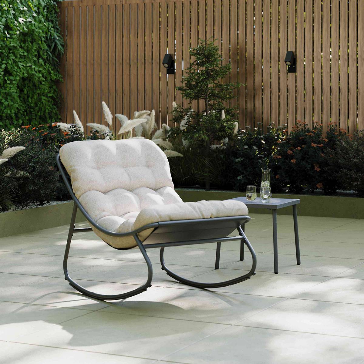 Charles Bentley Porto Rocking Chair Grey
