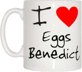 TeeTreeDesigns I Love Heart Eggs Benedict Cup