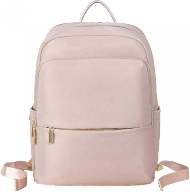 Classical Basic Style Backpack Large Capacity - Dirty Pink