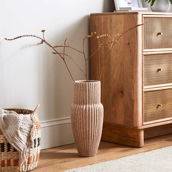 Dunelm Ribbed Stone Vase