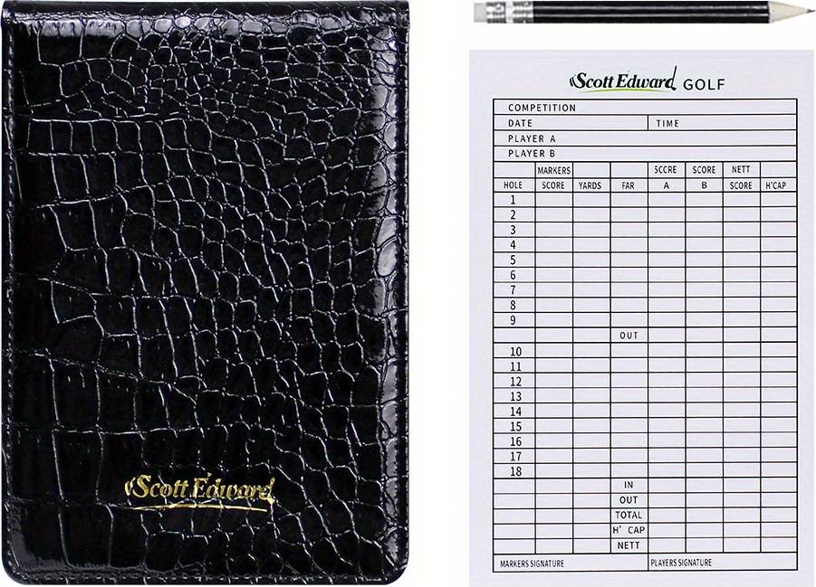 Temu Golf Crocodile Pattern Scorecard Set 3pcs