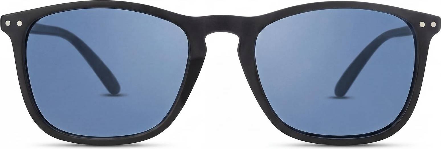 Rectangular Sunglasses With Blue Lens Black Frame