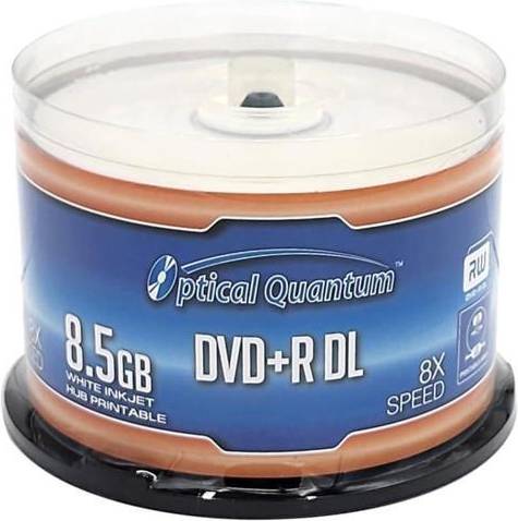 Optical Quantum 8X 8.5GB DVD R DL White Inkjet