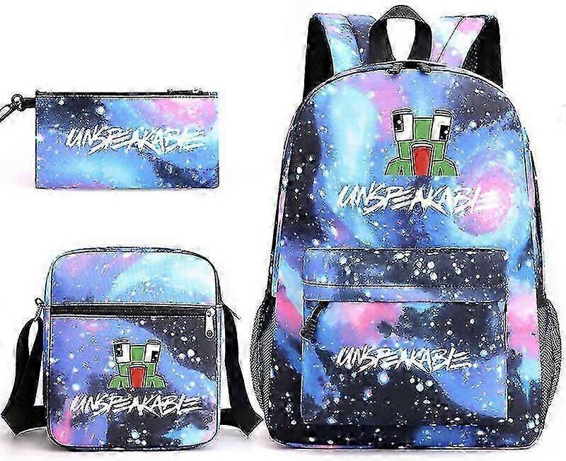 Unspeakable Creative Pattern Schoolbag Set - Star Blue