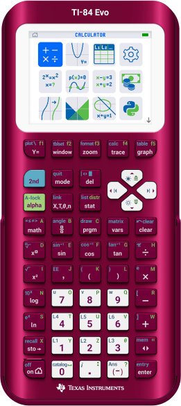 TI-84 Evo Graphing Calculator Raspberry Metallic